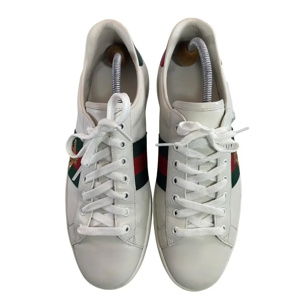 Gucci Ace Men's Sneakers White Leather Low Top Size UK 10 US 10.5-11 429446